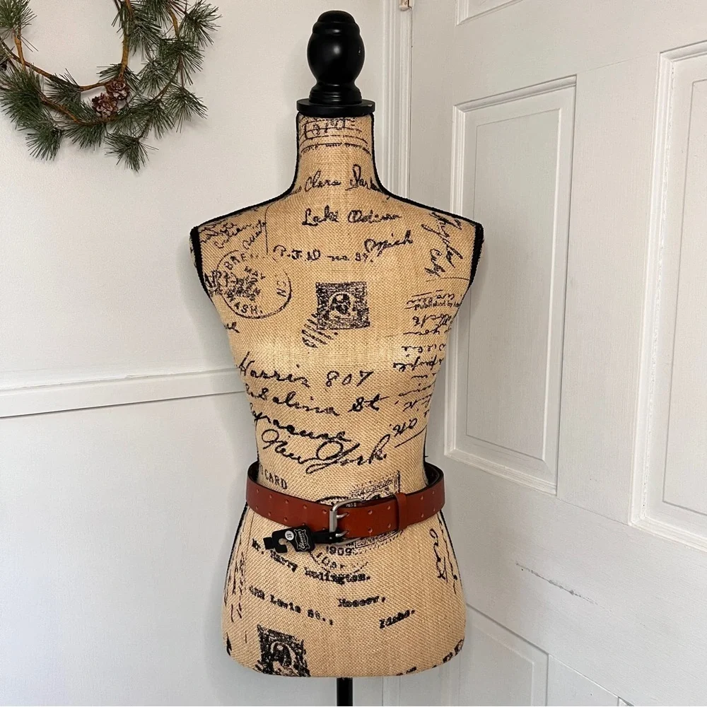 Vintage Chaucer Brown Harness Leather Perforated Belt NWT